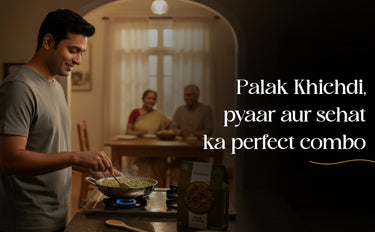 Man cooking in a kitchen with text overlay