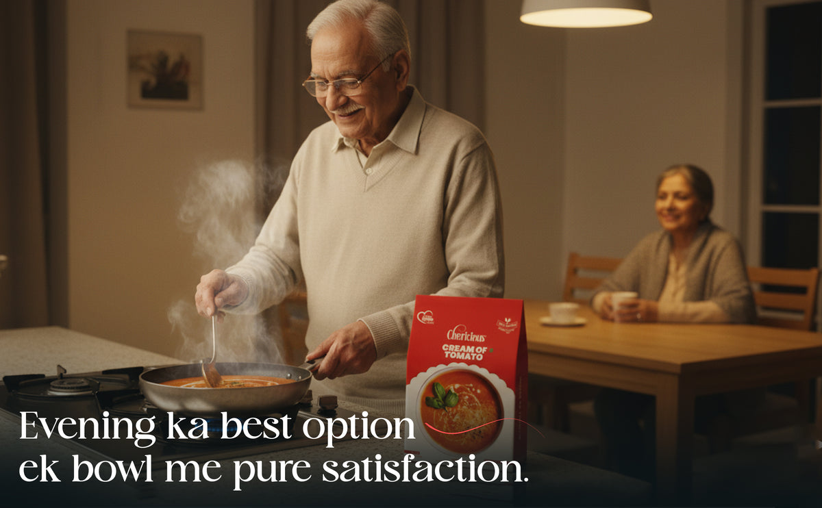 Man cooking with a box of Chakun noodles in a home setting