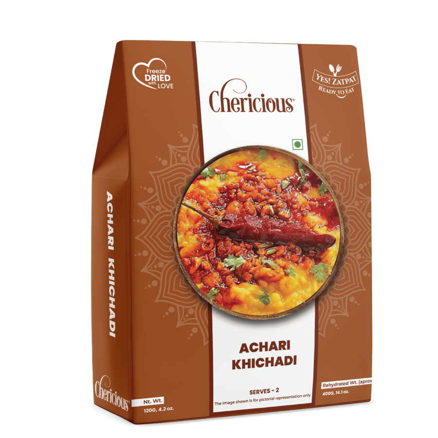 Chericious Achari Khichadi packaging on a white background
