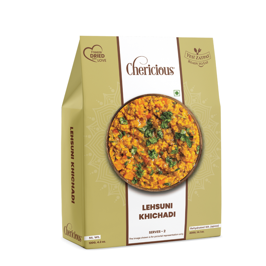 Chericious Lehsuni Khichadi packaging on a white background