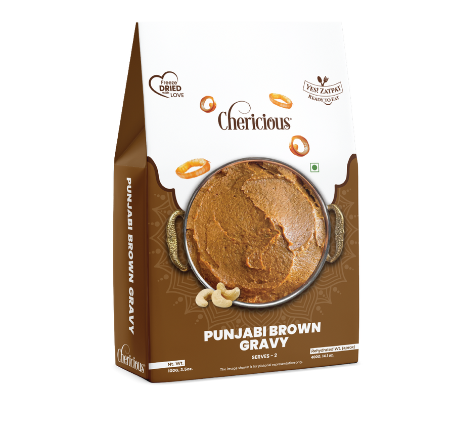 Chericious Punjabi Brown Gravy packaging on a white background