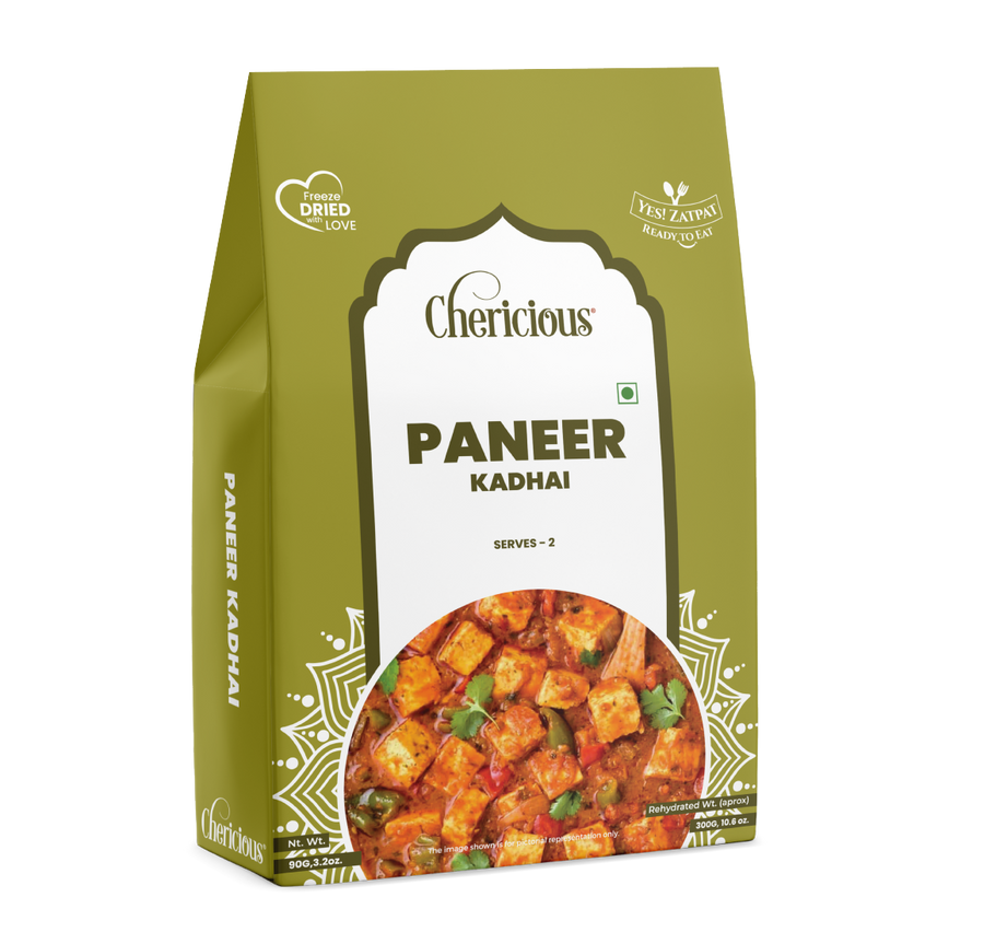 Packaged food item with 'Chericious' branding on a white background