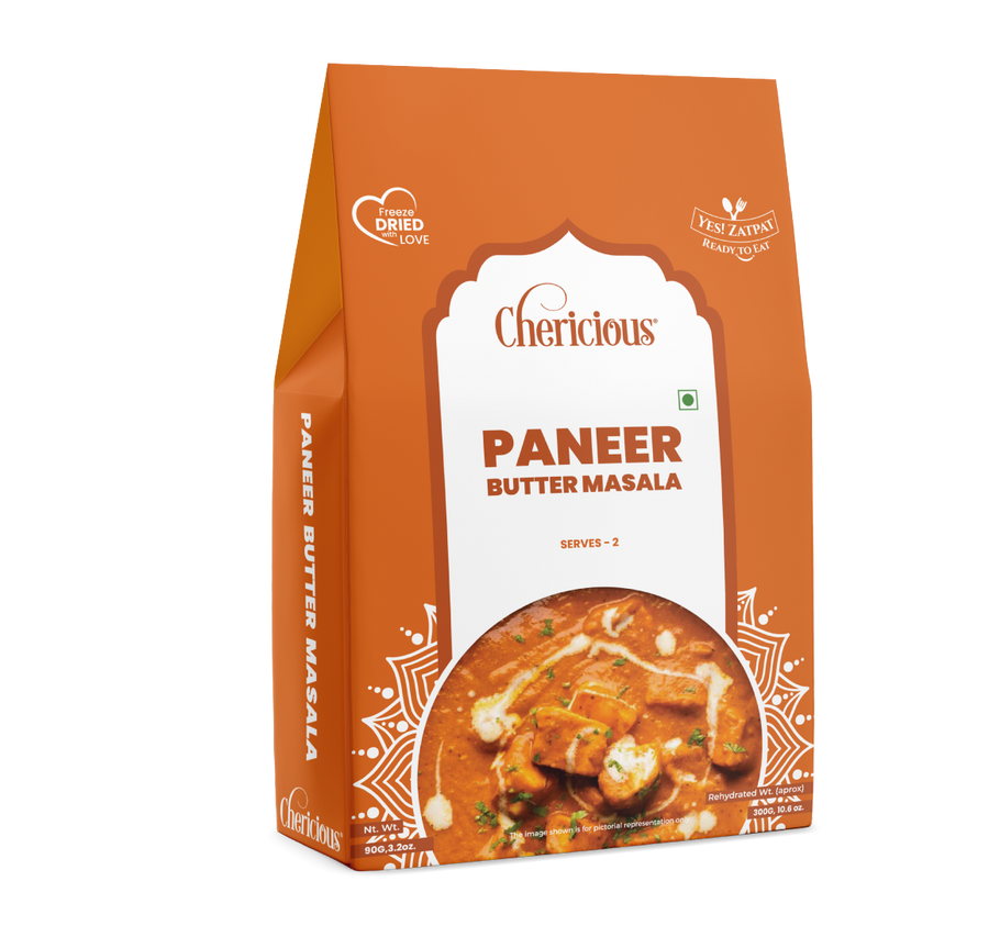 Chericious Paneer Butter Masala packaging on a white background