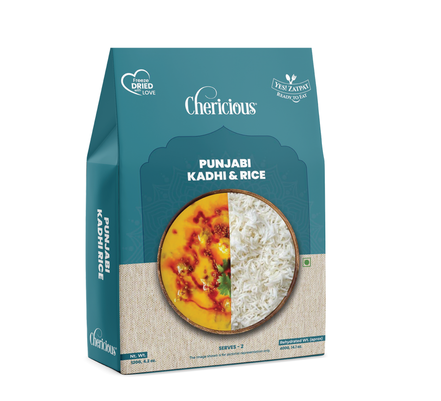 Cherlicious Punjabi Kadhi & Rice packaging on a white background