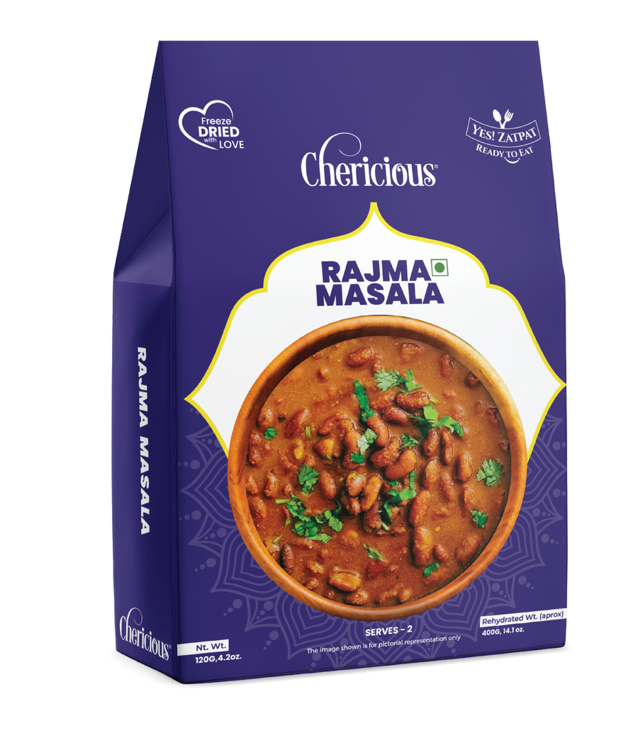 Chericious Rajma Masala packaging on a white background