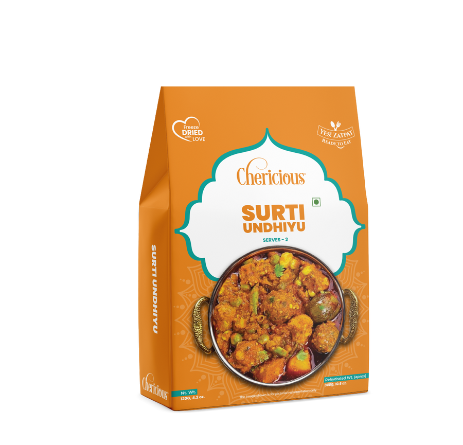 Cherlicious Surti Undhiyu packaging on a white background