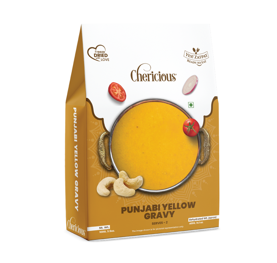 Chericious Punjabi Yellow Gravy packaging on a white background